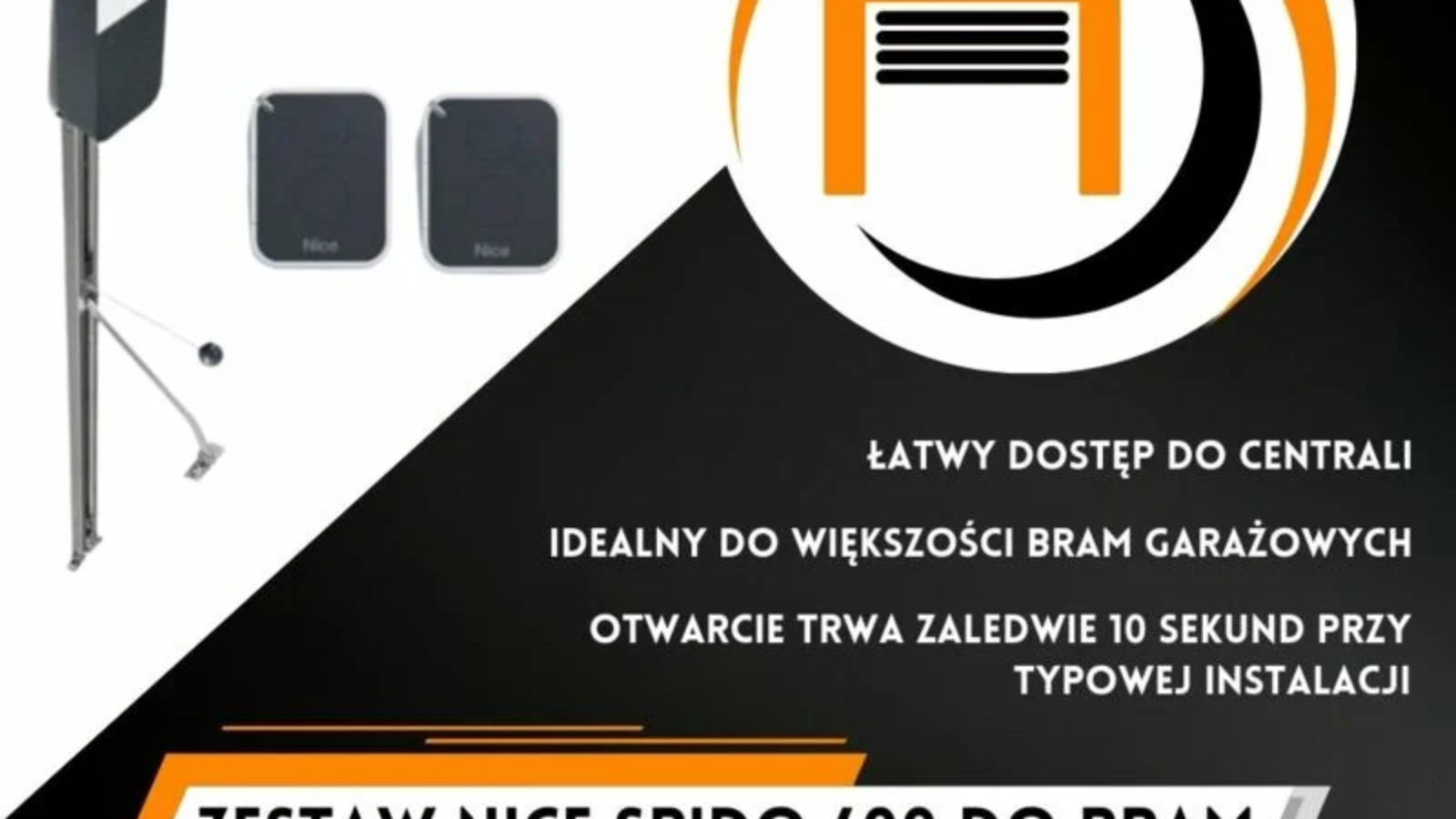 ZESTAW DO BRAMY GARAŻOWEJ NICE SPIDO 600